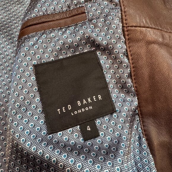 Gorgeous Ted Baker Brown Leather Jacket - Excellent Condition! - Picture 3 of 6